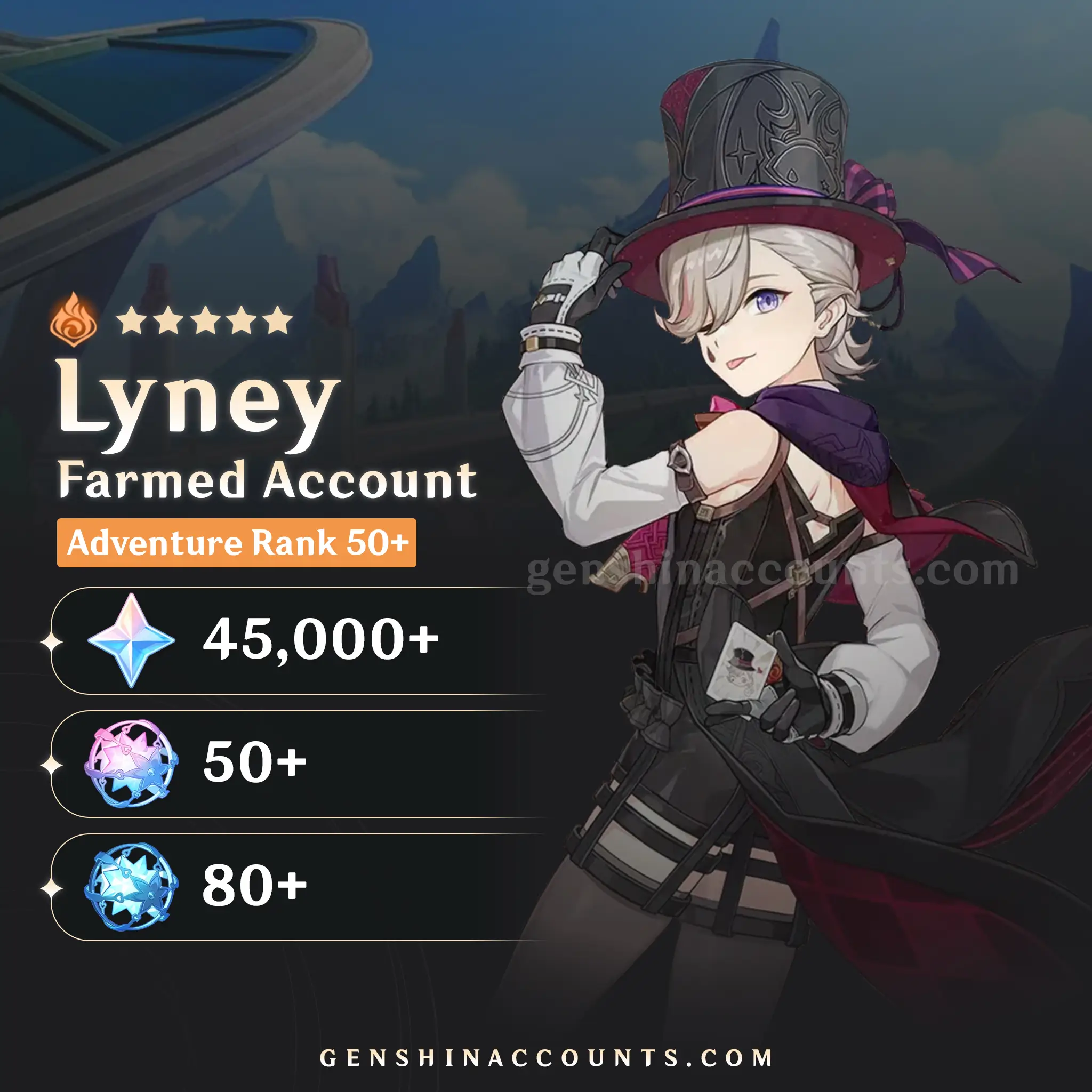 Lyney Genshin Impact Farmed Starter Account