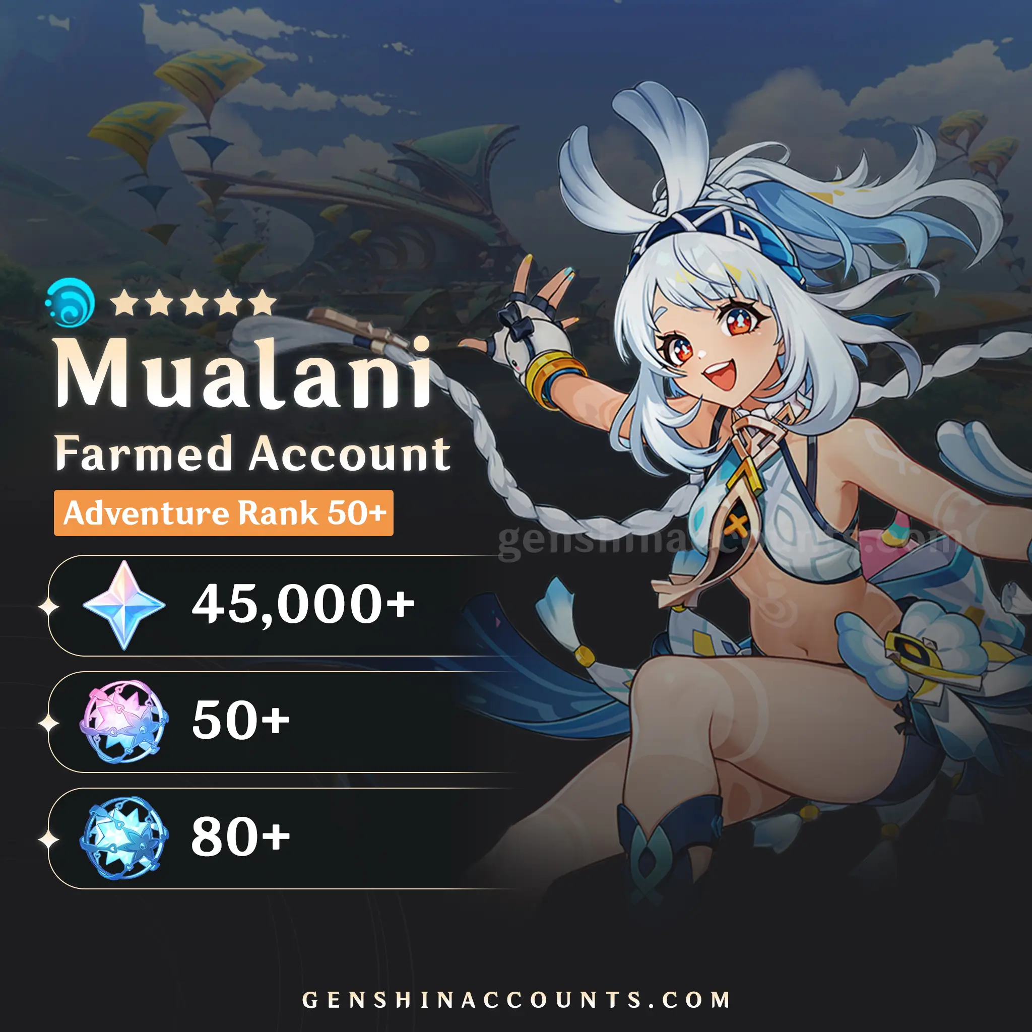 Mualani Genshin Impact Farmed Starter Account