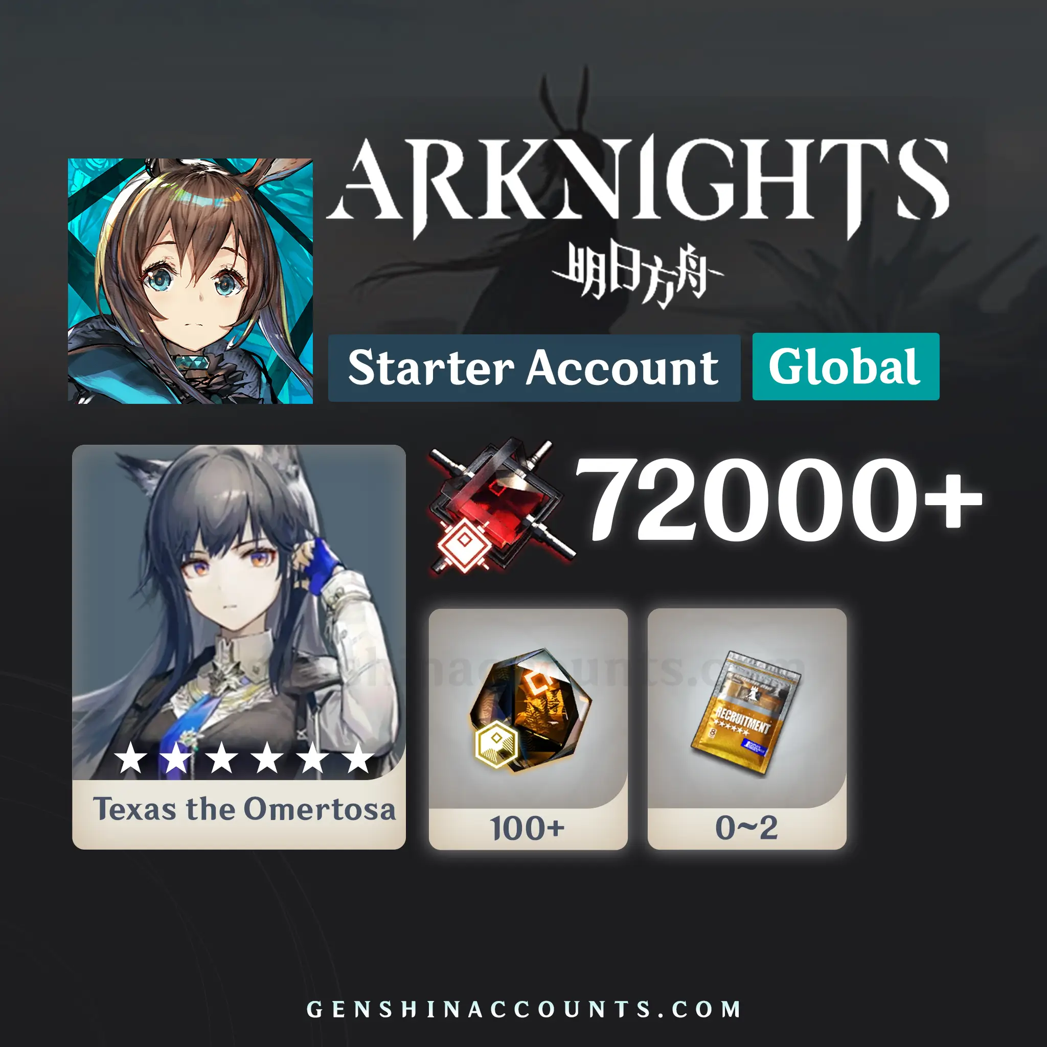 Texas the Omertosa Arknights Starter Account