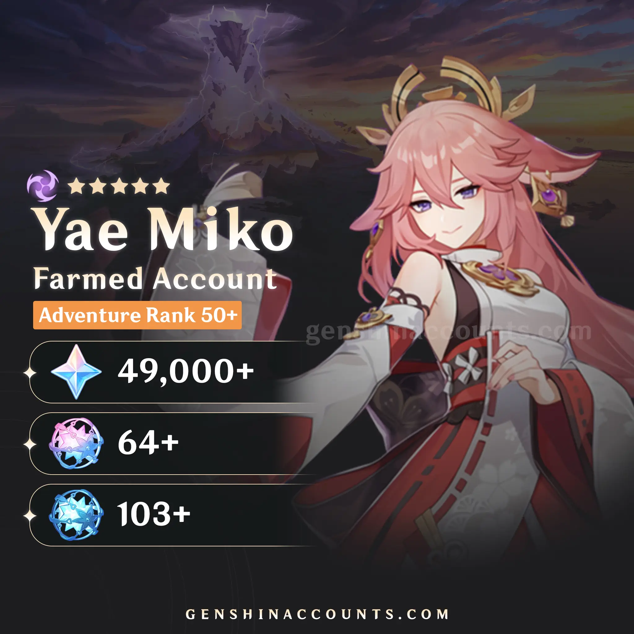 Yae Miko Genshin Impact Farmed Starter Account