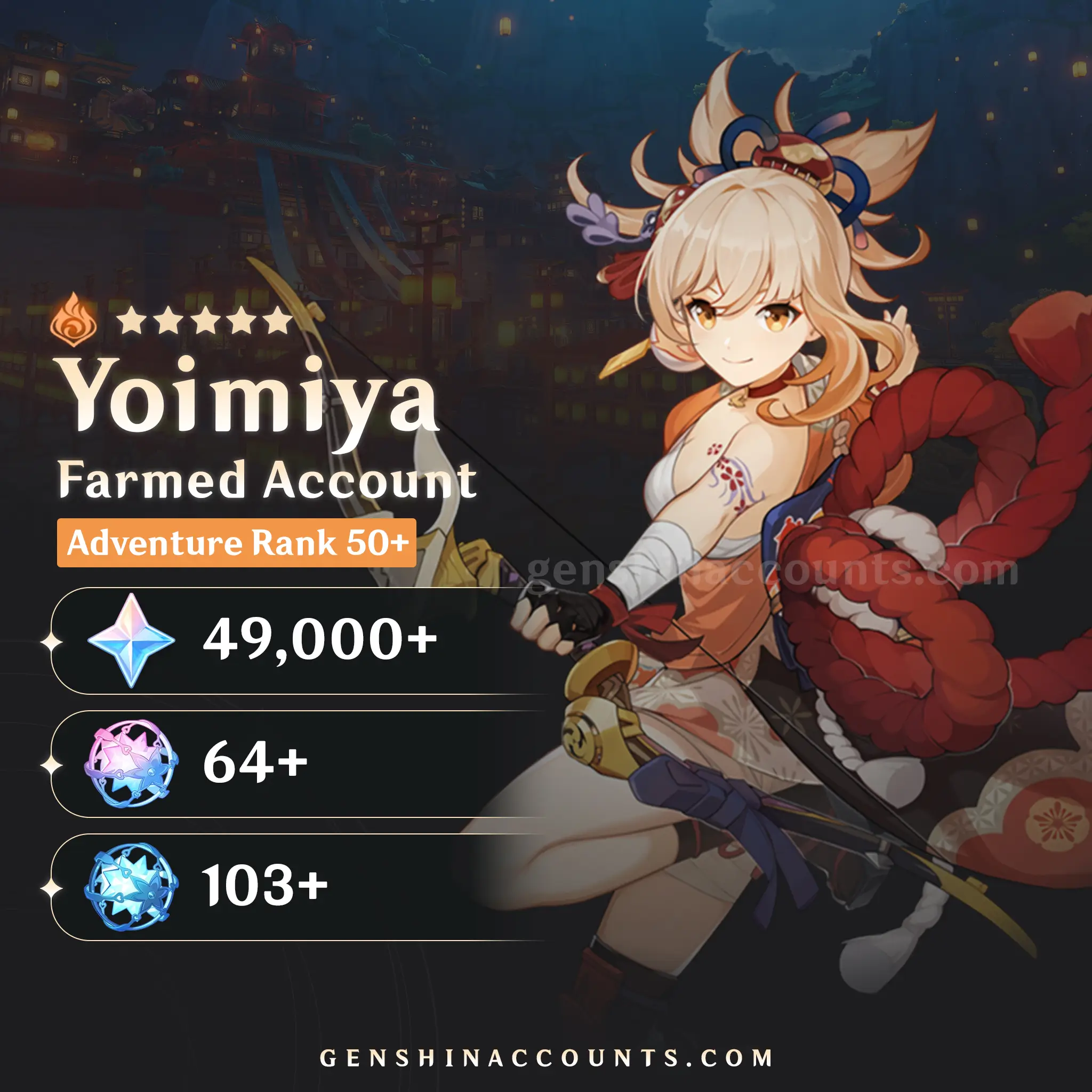 Yoimiya Genshin Impact Farmed Starter Account